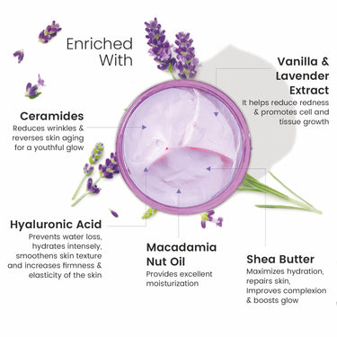 BRYAN & CANDY Lavender & Vanilla Body Butter |Ph5.5 Skin Friendly | 72hrs Moisturization | 100% Vegan